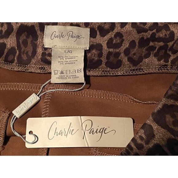 Charlie Paige Womens Animal Print Pants Size L/G Pockets - Picture 15 of 16